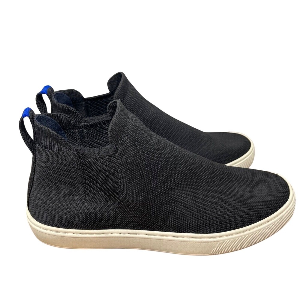 Rothy's Womens 8 Black The Chelsea Ankle Mid-top Sneaker Boot Stretch Knit